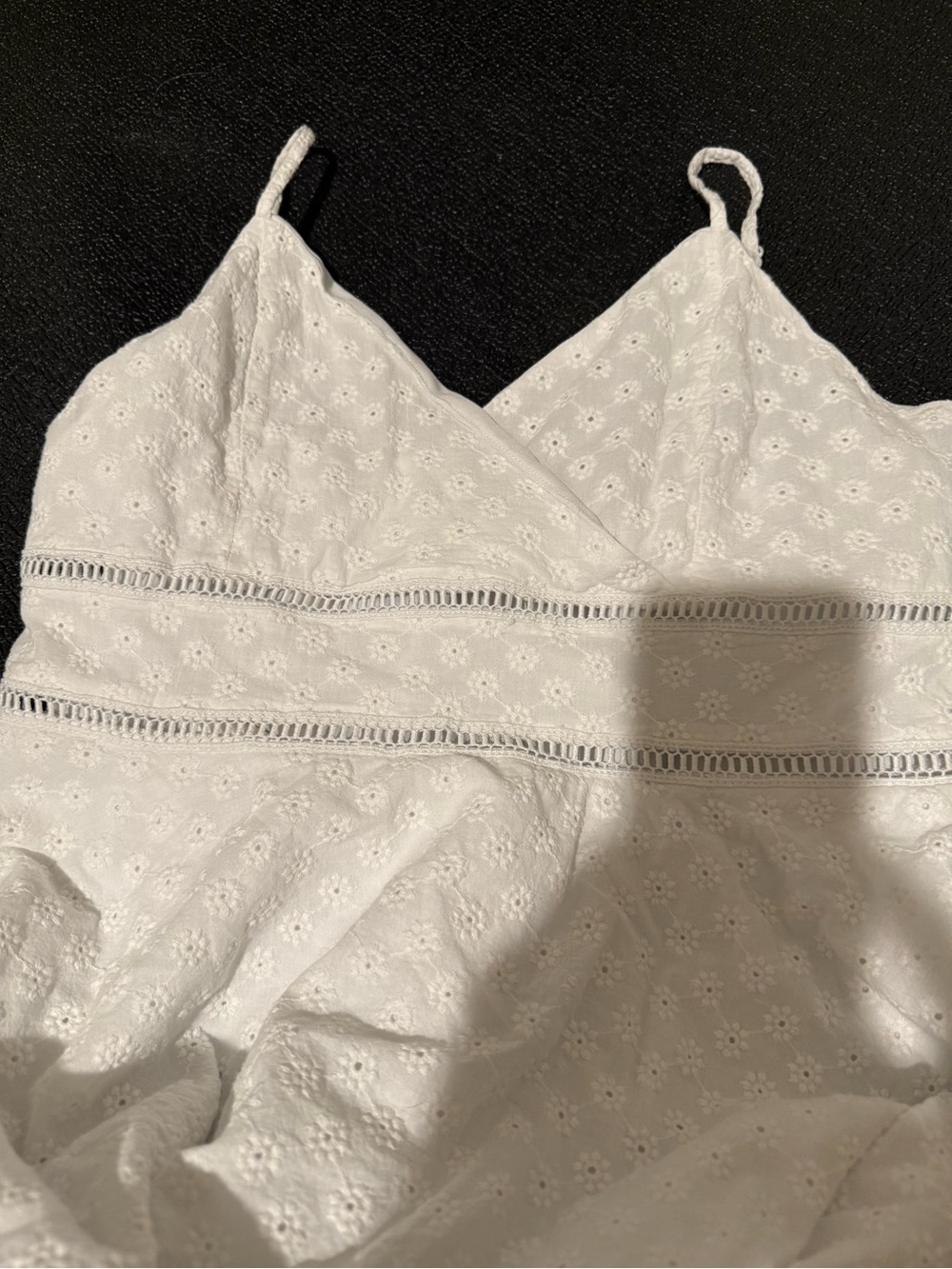 Altard state CL White Eyelet Spaghetti-Strap Summer Dress